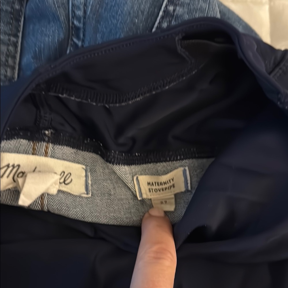 Madewell Maternity Stovepipe denim 27 over the belly